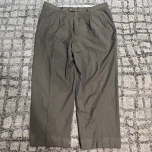 Zanella Saks Fifth Avenue Men 36 Wool Trousers Pleated Dress Pants Grey